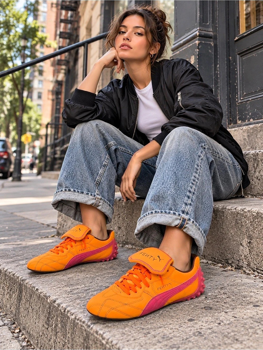 Fenty x Puma Avanti Orange & Pink Sneakers US 5.5